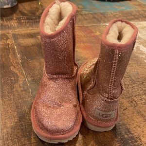 UGG classic pink glitter boot
